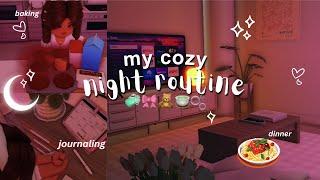   my COZY NIGHT routine: productive vlog | bloxburg roleplay 