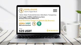 SIDRA BANK MINING WEBSITE: ISLAMIC DECENTRALISED BANK