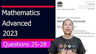 2023 Mathematics Advanced Questions 25 to 28