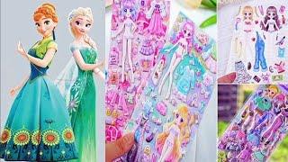 stickers unboxing|sticker game for kids|diy stickers|doll dress up stickers|princesses dressing