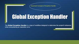 Global Exception Handler - WorkFlow