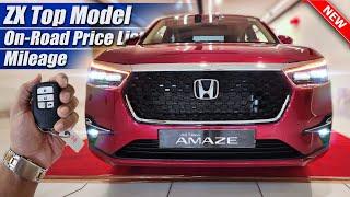 2025 Honda Amaze ZX Top Model, On Road Price List, Mileage, Features