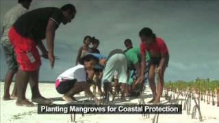 Young people raise awareness about climate change in the Pacific atoll nation of Kiribati