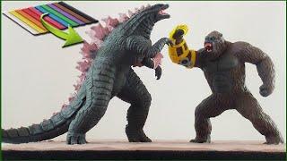 GODZILLA VS KONG WITH CLAY/PLASTILINA. Godzilla x Kong 2024.