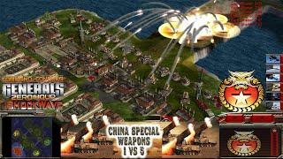 China Special Weapons 1 vs 5 HARD Generals - Command & Conquer: Generals ShockWave Gameplay