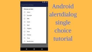 Android alertdialog single choice tutorial (Demo)