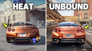 Side by Side Comparison | NFS UNBOUND VS NFS HEAT (WHICH IS BEST?) | Nissan GT-R