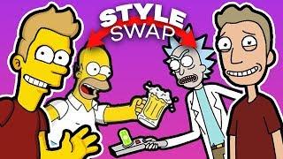 THE SIMPSONS and RICK AND MORTY - Style SWAP Challenge!