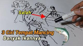 Cara pilih spot yang bagus untuk mancing ikan di sungai.