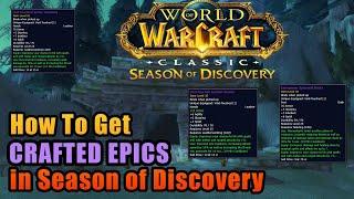 How to get crafted EPICS in Season of Discovery