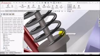 SOLIDWORKS Model Realistic Spring that can be Compressed & Extended