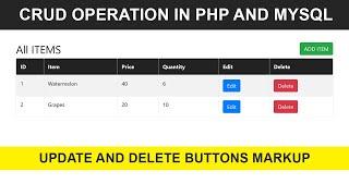 PHP CRUD APP | Update and Delete in PHP MYSQL #10