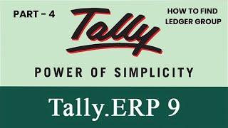 Tally ERP 9 Ledger and Group creation in Tamil