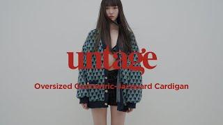 언티지 기하학 패턴 자가드 오버사이즈 가디건 / UNTAGE Oversized Geometric-Jacquard Cardigan