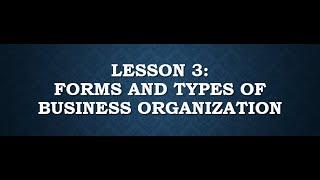 Forms and Types of Business Organization