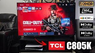 TCL C805K Mini LED TV Review! Best Next-GEN Gaming! (4K 144Hz, Dolby Vision IQ)