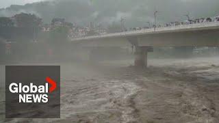 India floods: Annual monsoon rains cause heavy flooding in parts of northern region