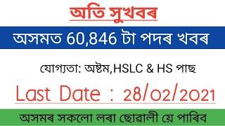 Latest recruitment 2021 in Assam - For HSLC,HS & Graduate Candidate - Job News
