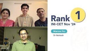 Rank 1, INI-CET Nov'24 Dr Netresh on his unique approach to GTs and importance of standard textbooks