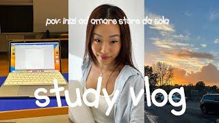 STUDY WITH ME VLOG: università, morning routine produttiva, amare la solitudine, trucco makeup.