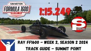 iRacing Ray FF1600 Summit Point - Track Guide - 1:15.249 - Tips and Tricks Week 2 Season 2 2024