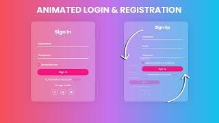 Animated Login and Registration Form with HTML CSS and Javascript