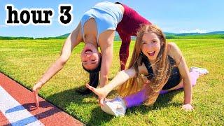 Gymnast vs Cheerleader Flexibility Race!