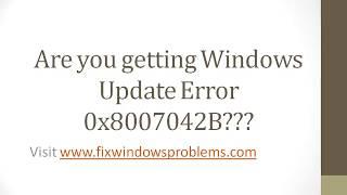 Fix Windows Update Error 0x8007042B