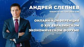 Министр по торговле Андрей Слепнёв, брифинг о XIV Евразийском экономическом форуме