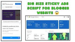 Big Size Sticky Ads Script For Blogger Website 