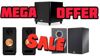 BOOKSHELF SPEAKERS AND POWERED SUBWOOFER FOR SALE#klipsch #elac #polkaudio #speaker #sale #subwoofer