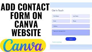 HOW TO ADD CONTACT FORM ON CANVA WEBSITE