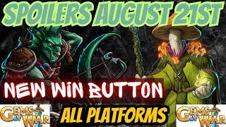 NEW WIN BUTTON! Gems of War SPOILERS August 21st 2023 / ALL PLATFORMS new troops new weapons pets