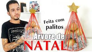 Como fazer árvore de NATAL /  Árvore de Natal feita com Palitos