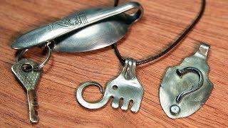 Silverware How-To: Keyfinder, Fork Elephant, Hammered Spoon Pendant, Flatware Jewelry