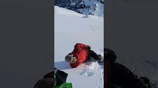 Deep deep snowpack at 2400 meters elevation! Mason Kenyon measuring. @skidoo #snowmobile #skidoo