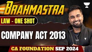 Company Act 2013 One Shot | Business Laws | CA Foundation Sep 2024 AIR 42 | CA CS Shantam Gupta