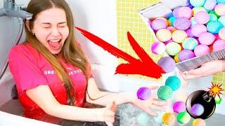 100 BATH BOMBS! MASSIVE EXPLOSION || CHALLENGE and PRANKS by Anny May