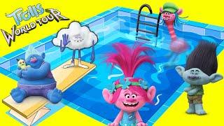 Dreamworks Trolls World Tour Swimming Pool with Summer DIY Play-Doh Toys #withme