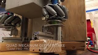 Team 7462 Not To Scale: Quad Mecanum Glyph Intake Prototyping