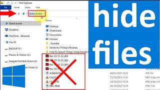 Remove recent files from quick access Windows