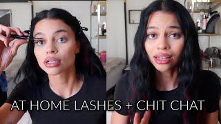 MAINTENANCE VLOG! DOING AT HOME LASHES + SERIOUS CHIT CHAT