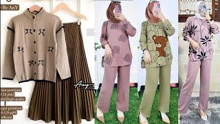 Baju setelan tunik & one set & setelan rok & setelan celana panjang wanita