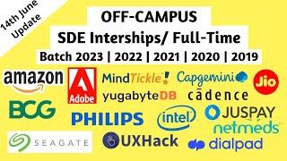 Latest Off Campus Drives | 2023 | 2022 | 2021 | 2020 | 2019 Batch | 14th June 2021 Update