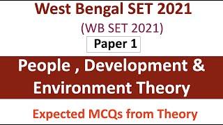 West Bengal SET (WB SET)  Exam Preparation 2021 | People ,Development & Environment Theory | Paper 1