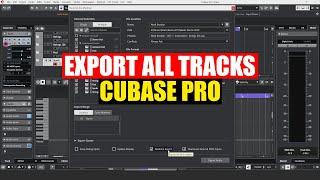 Cubase Export All Tracks Separately [ Batch Export Stems Tutorial ]