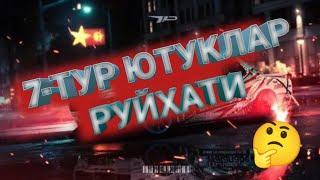 7-ТУР ЮТУКЛАР РУЙХАТИ