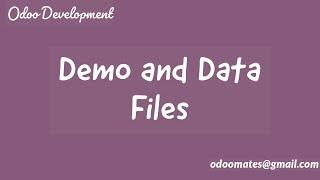 Difference Between Demo and Data File in Odoo