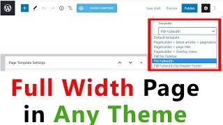 How to Create a Full Width Page In Any WordPress Theme In hindi || Mukesh Burdak