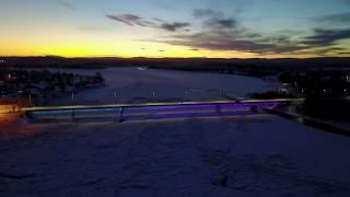 Pellon rajasilta 03.12.17: Pello Border bridge between Finland & Sweden Lapland Tornio Torne River